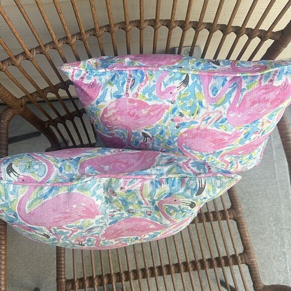 Flamingo Tropical Printed Outdoor Pillows 16”x16” - Picture 3 of 4